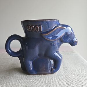 Frankoma Democrat Donkey Political Mug Blue Vintage 2001
